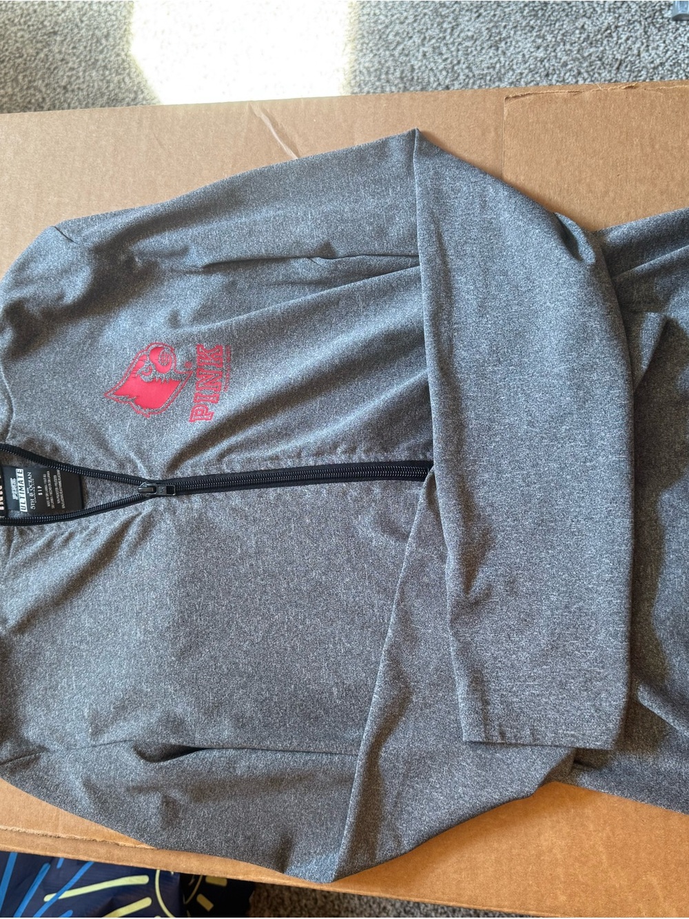 Victoria's Secret Gray Bomber Jacket with Louisville Logo